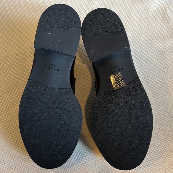 Prada chocolate brushed leather loafers (black). - Picture 12 of 12